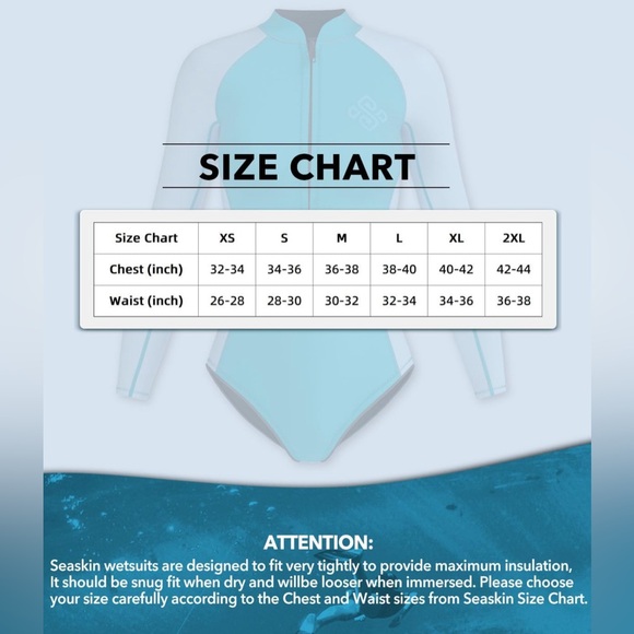 Seaskin Womens One Piece Long Sleeves Shorty Wetsuit 2mm - Picture 4 of 6